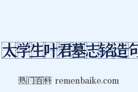 太学生叶君墓志铭造句是什么意思的图片
